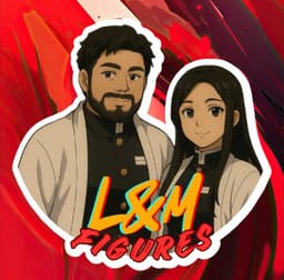 L&M Figures — logotipo com personagens em estilo anime